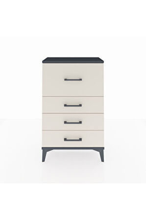 Arges Komodin 4 Çekmeceli 60x30x96 Antrasit-Aytaşı