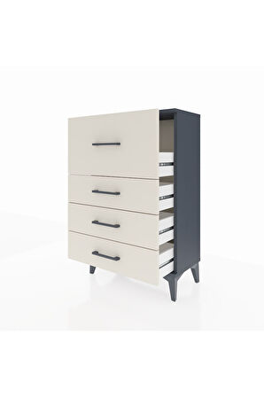 Arges Komodin 4 Çekmeceli 60x30x96 Antrasit-Aytaşı