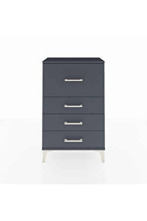 Arges Komodin 4 Çekmeceli 60x30x96 Antrasit-Antrasit