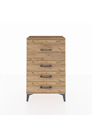 Arges Komodin 4 Çekmeceli 60x30x96 Çam-Çam