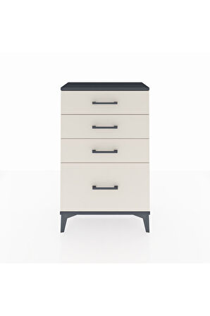 Arges Komodin 4 Çekmeceli 60x30x96 Antrasit-Aytaşı