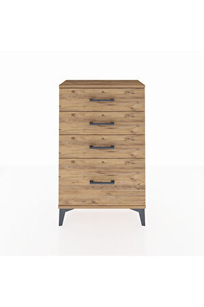 Arges Komodin 4 Çekmeceli 60x30x96 Çam-Çam