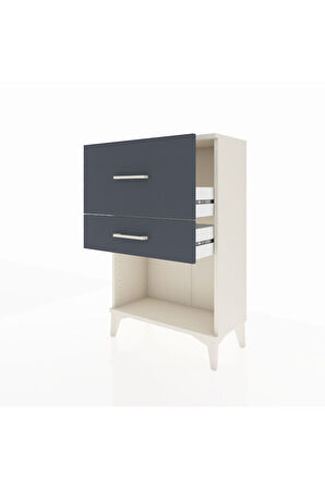 Arges Komodin 2 Çekmeceli 60x30x96 Aytaşı-Antrasit
