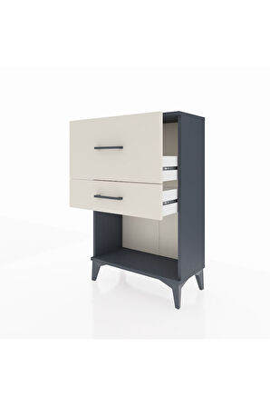 Arges Komodin 2 Çekmeceli 60x30x96 Antrasit-Aytaşı