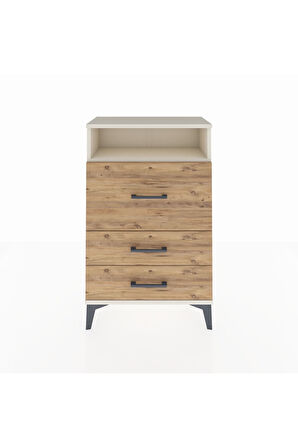 Arges Komodin Tek Raflı 3 Çekmeceli 60x30x96 Aytaşı-Çam