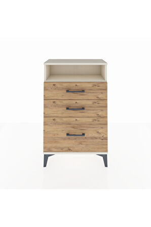 Arges Komodin Tek Raflı 3 Çekmeceli 60x30x96 Aytaşı-Çam