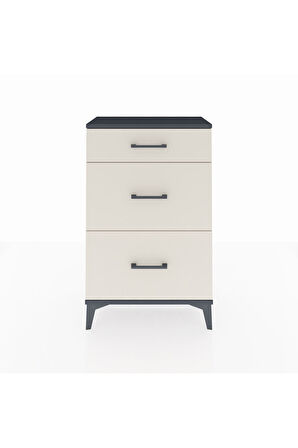 Arges Komodin 3 Çekmeceli 60x30x96 Antrasit-Aytaşı