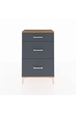 Arges Komodin 3 Çekmeceli 60x30x96 Çam-Antrasit