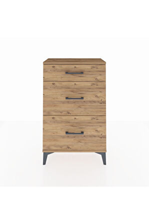 Arges Komodin 3 Çekmeceli 60x30x96 Çam-Çam
