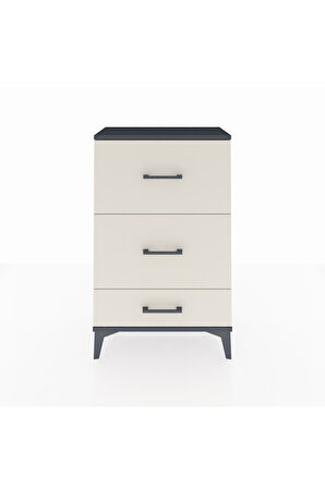 Arges Komodin 3 Çekmeceli 60x30x96 Antrasit-Aytaşı