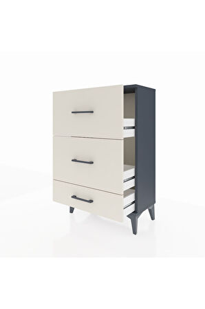 Arges Komodin 3 Çekmeceli 60x30x96 Antrasit-Aytaşı