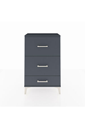 Arges Komodin 3 Çekmeceli 60x30x96 Antrasit-Antrasit