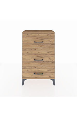 Arges Komodin 3 Çekmeceli 60x30x96 Çam-Çam