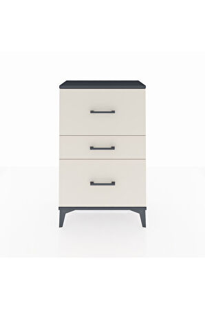 Arges Komodin 3 Çekmeceli 60x30x96 Antrasit-Aytaşı