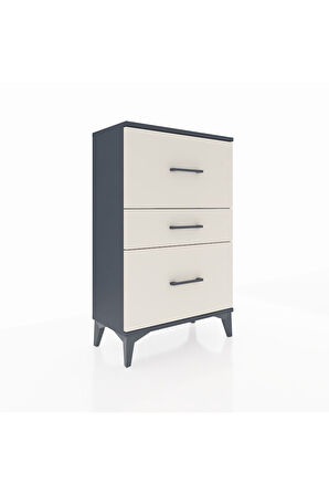Arges Komodin 3 Çekmeceli 60x30x96 Antrasit-Aytaşı