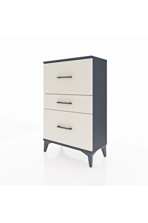 Arges Komodin 3 Çekmeceli 60x30x96 Antrasit-Aytaşı