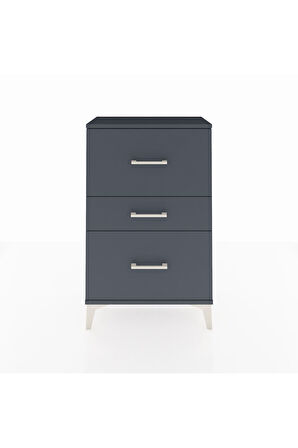 Arges Komodin 3 Çekmeceli 60x30x96 Antrasit-Antrasit