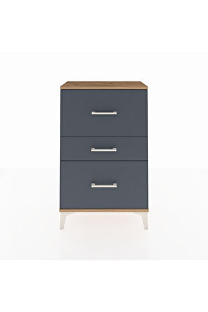 Arges Komodin 3 Çekmeceli 60x30x96 Çam-Antrasit