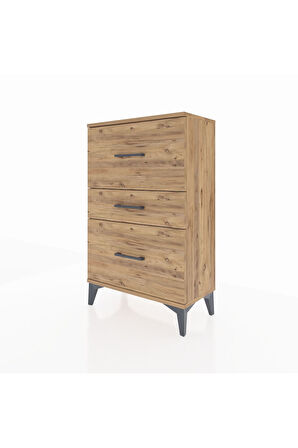 Arges Komodin 3 Çekmeceli 60x30x96 Çam-Çam
