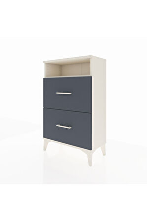 Arges Komodin Tek Raflı 2 Çekmeceli 60x30x96 Aytaşı-Antrasit