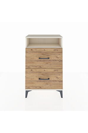 Arges Komodin Tek Raflı 2 Çekmeceli 60x30x96 Aytaşı-Çam