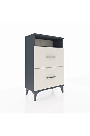 Arges Komodin Tek Raflı 2 Çekmeceli 60x30x96 Antrasit-Aytaşı