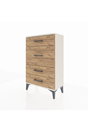 Arges Komodin 4 Çekmeceli 60x30x96 Aytaşı-Çam