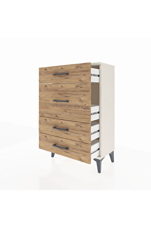 Arges Komodin 4 Çekmeceli 60x30x96 Aytaşı-Çam