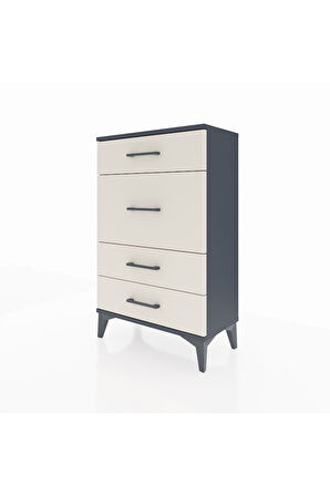 Arges Komodin 4 Çekmeceli 60x30x96 Antrasit-Aytaşı
