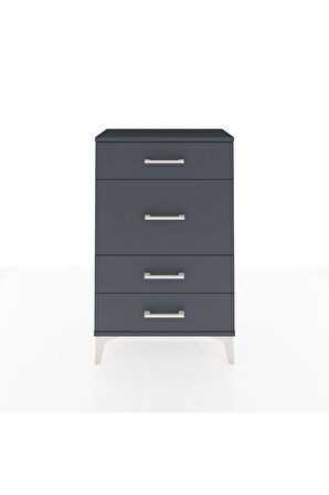 Arges Komodin 4 Çekmeceli 60x30x96 Antrasit-Antrasit
