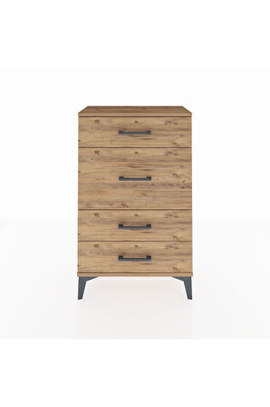 Arges Komodin 4 Çekmeceli 60x30x96 Çam-Çam