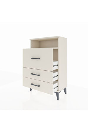 Arges Komodin Tek Raflı 3 Çekmeceli 60x30x96 Aytaşı-Aytaşı