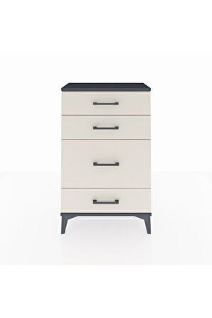 Arges Komodin 4 Çekmeceli 60x30x96 Antrasit-Aytaşı