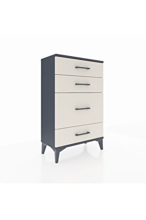 Arges Komodin 4 Çekmeceli 60x30x96 Antrasit-Aytaşı