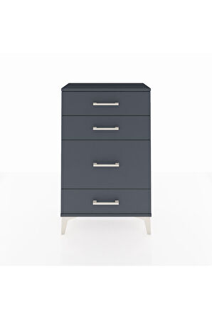Arges Komodin 4 Çekmeceli 60x30x96 Antrasit-Antrasit