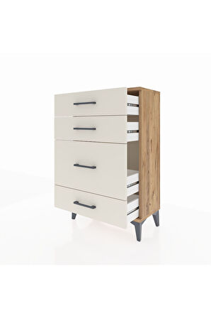 Arges Komodin 4 Çekmeceli 60x30x96 Çam-Aytaşı