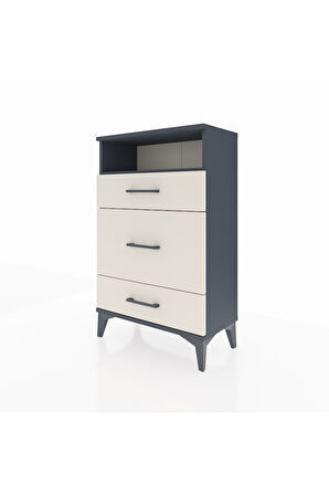 Arges Komodin Tek Raflı 3 Çekmeceli 60x30x96 Antrasit-Aytaşı