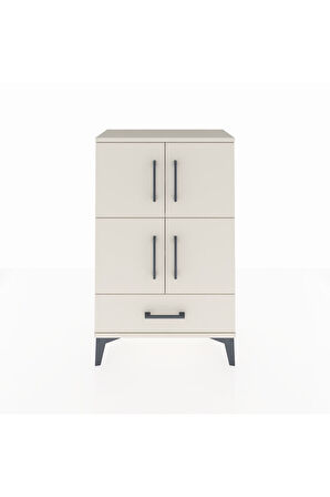 Arges Komodin 4 Raflı Tek Çekmeceli 4 Kapaklı 60x30x96 Aytaşı-Aytaşı