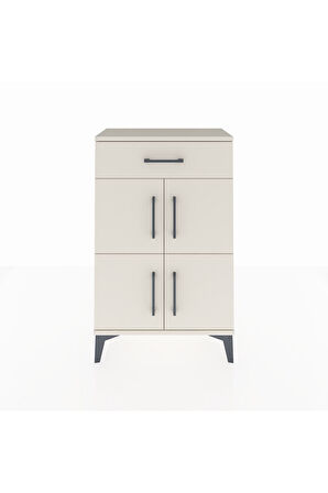 Arges Komodin Tek Raflı Tek Çekmeceli 4 Kapaklı 60x30x96 Aytaşı-Aytaşı