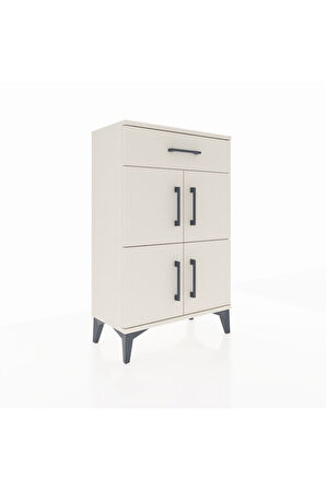 Arges Komodin Tek Raflı Tek Çekmeceli 4 Kapaklı 60x30x96 Aytaşı-Aytaşı