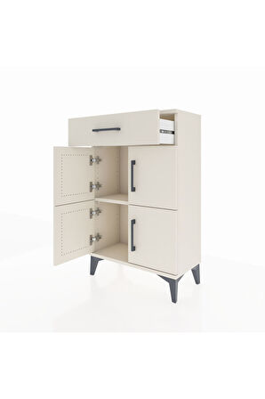 Arges Komodin Tek Raflı Tek Çekmeceli 4 Kapaklı 60x30x96 Aytaşı-Aytaşı