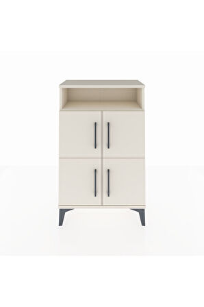 Arges Komodin Tek Raflı 4 Kapaklı 60x30x96 Aytaşı-Aytaşı