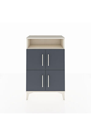 Arges Komodin Tek Raflı 4 Kapaklı 60x30x96 Aytaşı-Antrasit