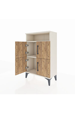 Arges Komodin Tek Raflı 4 Kapaklı 60x30x96 Aytaşı-Çam