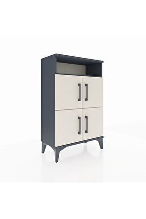 Arges Komodin Tek Raflı 4 Kapaklı 60x30x96 Antrasit-Aytaşı