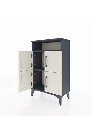 Arges Komodin Tek Raflı 4 Kapaklı 60x30x96 Antrasit-Aytaşı