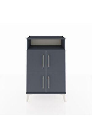 Arges Komodin Tek Raflı 4 Kapaklı 60x30x96 Antrasit-Antrasit