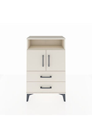 Arges Komodin 2 Raflı 2 Çekmeceli 2 Kapaklı 60x30x96 Aytaşı-Aytaşı