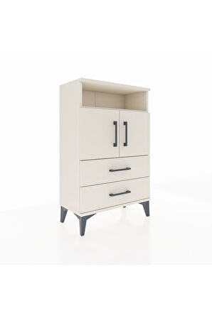 Arges Komodin 2 Raflı 2 Çekmeceli 2 Kapaklı 60x30x96 Aytaşı-Aytaşı