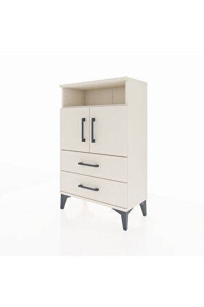Arges Komodin 2 Raflı 2 Çekmeceli 2 Kapaklı 60x30x96 Aytaşı-Aytaşı